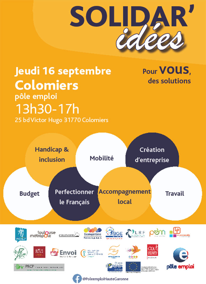 Prochainement… en Haute-Garonne : L’agence Pôle emploi de Colomiers organise « Solidar’Idées » avec les partenaires du territoire